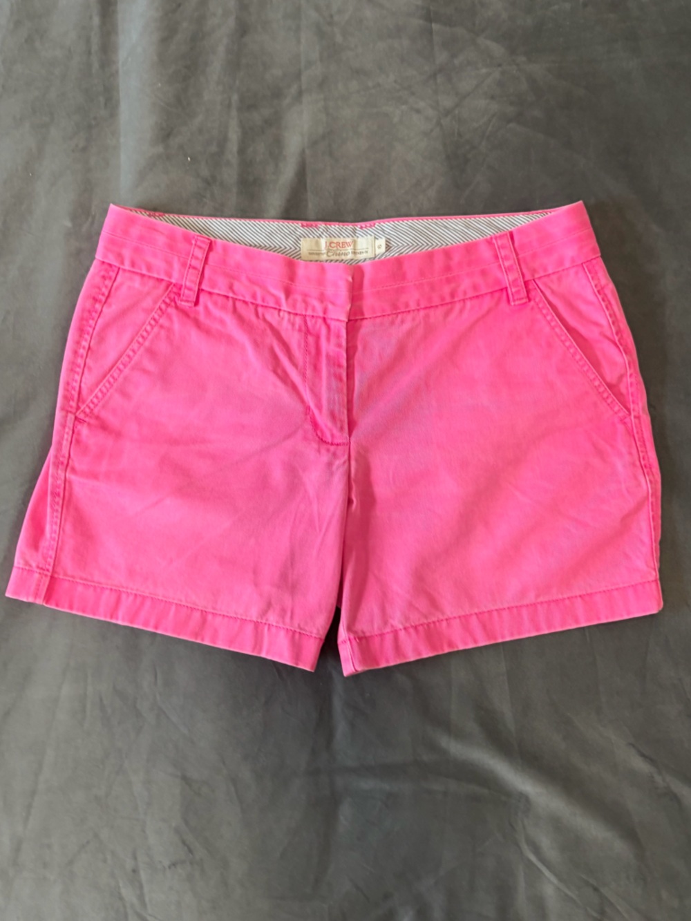 Hot Pink J Crew Chino Shorts Size 6 5 1/2 Inch Inseam 100% Cotton Classic